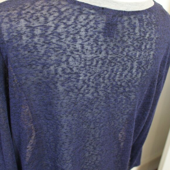 New Directions Mulitcolored/Navy Top with 3/4 Length Sleeves Sz Large - Picture 6 of 8